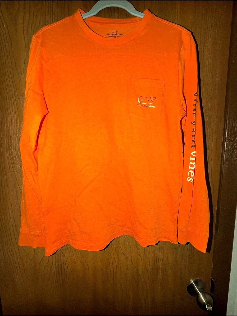 vineyard vines Long-Sleeve Whale Pocket Tee in Orange Size